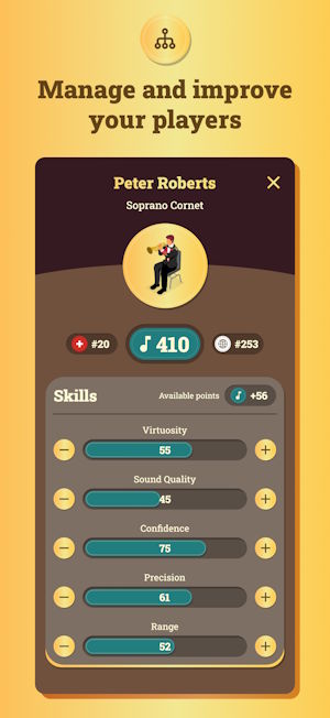 screenshot of the Bandmanager-app